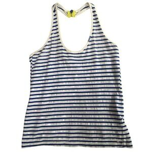 Blue White Striped Sequin Racerback Tank Top Size‎ S